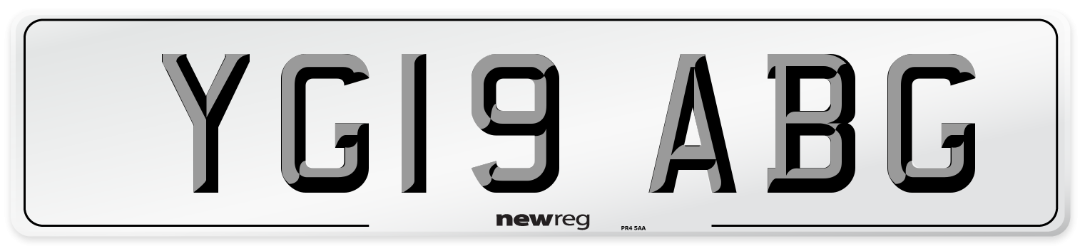 YG19 ABG Number Plate from New Reg